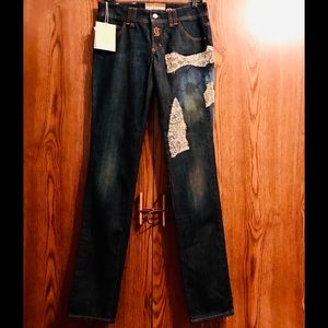 JOHN GALLIANO NEW DENIM JEANS/STUNNING ACCENTS